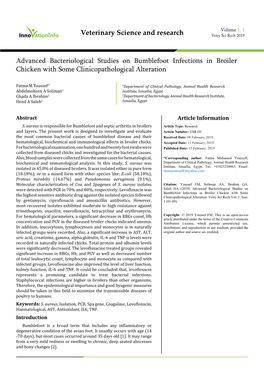 Advanced Bacteriological Studies on Bumblefoot Infections in Broiler Chicken with Some Clinicopathological Alteration