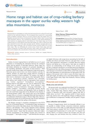Home Range and Habitat Use of Crop-Raiding Barbary Macaques in the Upper Ourika Valley, Western High Atlas Mountains, Morocco