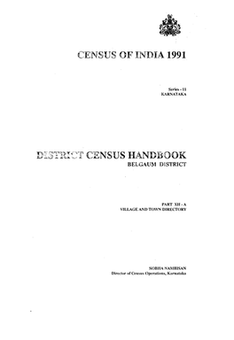 District Census Handbook, Belgaum, Part XII-A, Series-11