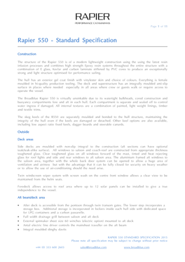 Rapier 550 - Standard Specification