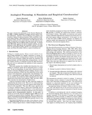 Analogical Processing: a Simulation Ad Empirical Corroboration’
