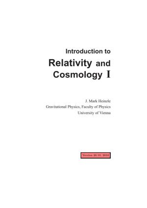 Relativity and Cosmology I