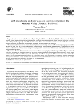 GPS Monitoring and New Data on Slope Movements in the Maratea