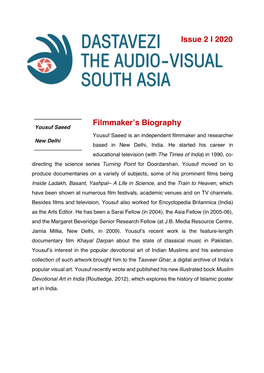Filmmaker's Biography Issue 2 I 2020