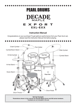 Drums Set up Manual for Decade Maple & Export EXL