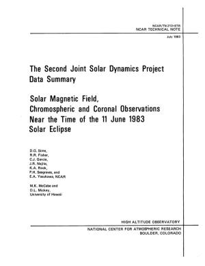 NCAR/TN-213+STR the Second Joint Solar Dynamics Project Data