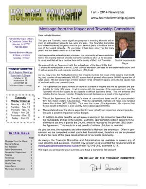 Message from the Mayor and Township Committee
