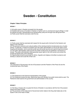 Sweden - Constitution
