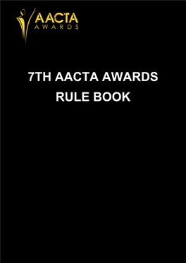 7Th Aacta Awards Rule Book Page 2