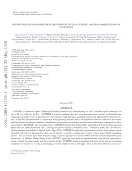 Demonstrating High-Precision Photometry with a Cubesat: Asteria Observations of 55 Cancri E