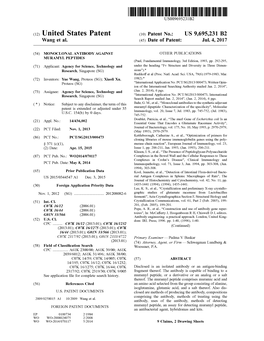 (12) United States Patent (10) Patent No.: US 9,695.231 B2 Wang Et Al