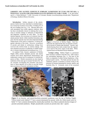 Figure 2. (A) Jarosite- and Alunite/Kaolinite-Cemented Sandstones Near the Top of Mollies Nipple
