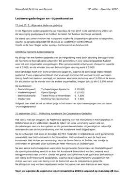 Opzet Nieuwsbrief Kring Van Bercoop