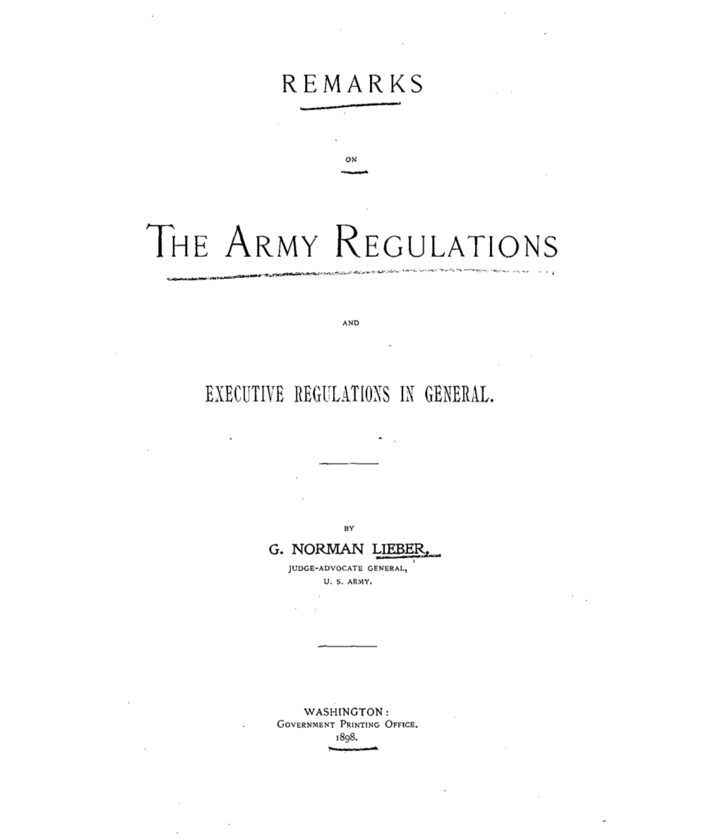 The Army Regulations