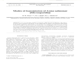 Modes of Transmission of Loma Salmonae (Microsporidia)
