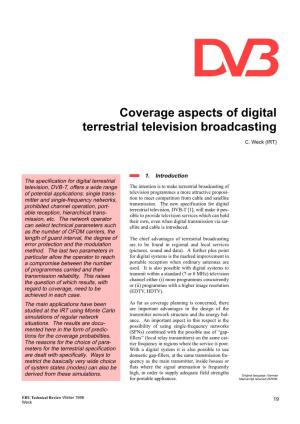 Coverage Aspects of Digital Terrestrial Television Broadcasting