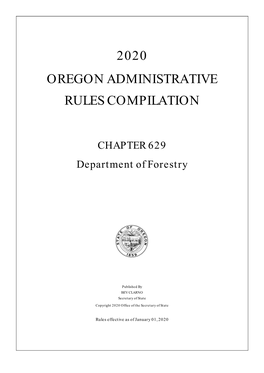 2020 Oregon Administrative Rules Compilation