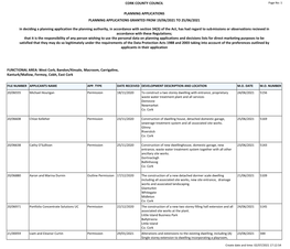 Report Weekly Lists Planning Applications Granted