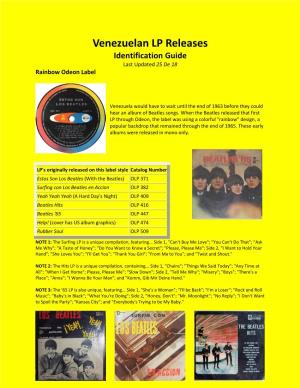 Beatles Venezuelan LP's, Identification Guide