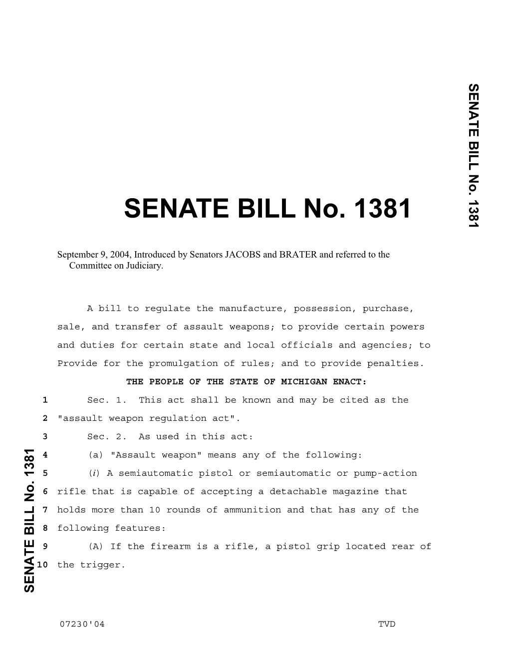 SENATE BILL No. 1381