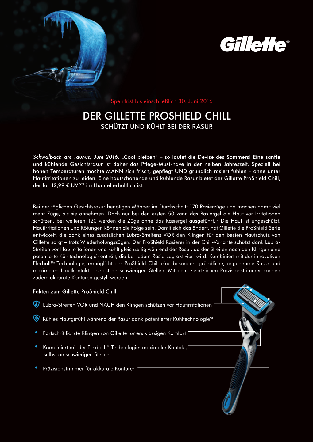 Der Gillette Proshield Chill Schützt Und Kühlt Bei Der Rasur