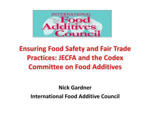 Ensuring Food Safety and Fair Trade Practices: JECFA and the Codex Committee on Food Additives