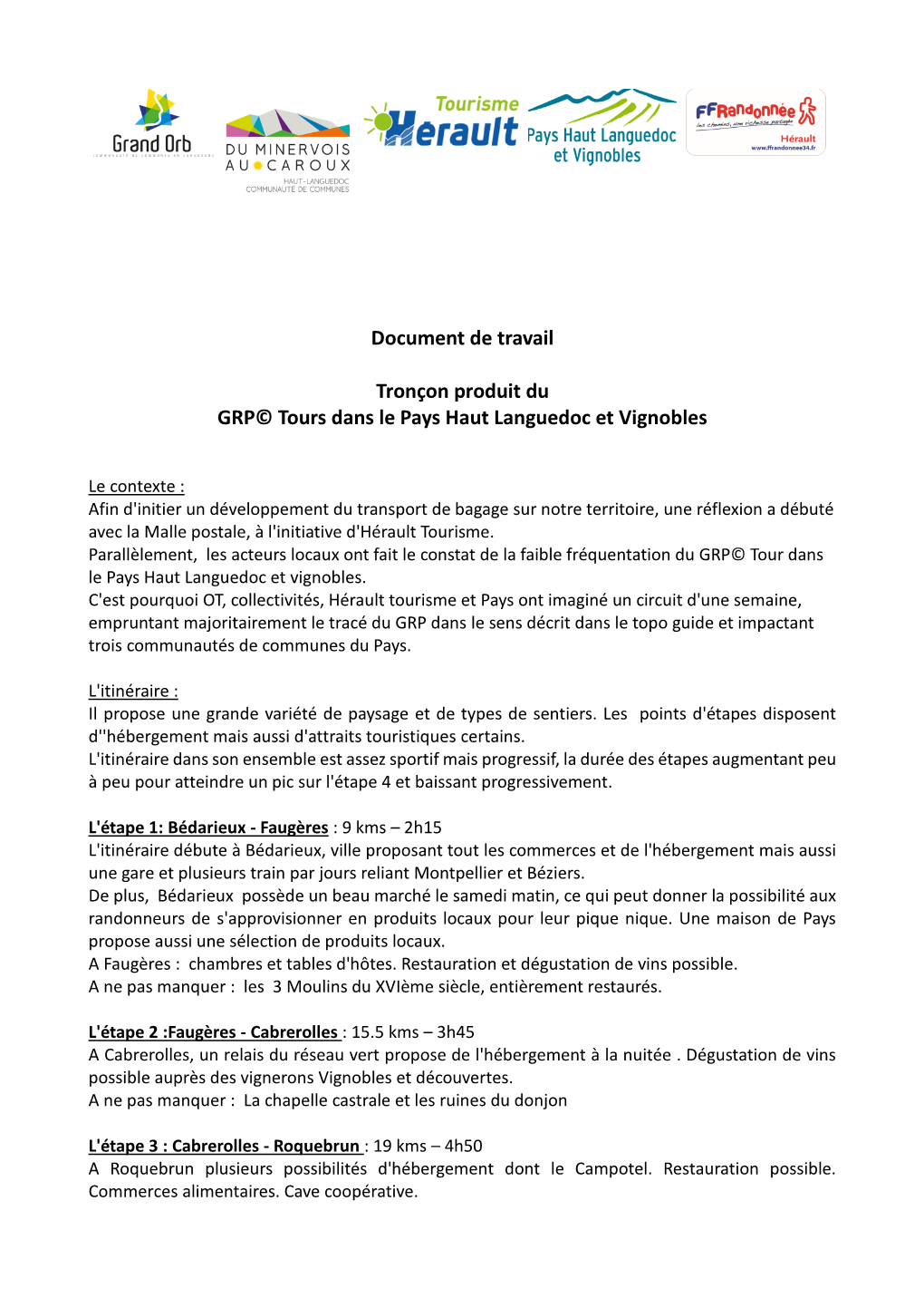 Document De Travail Tronçon Produit Du GRP© Tours