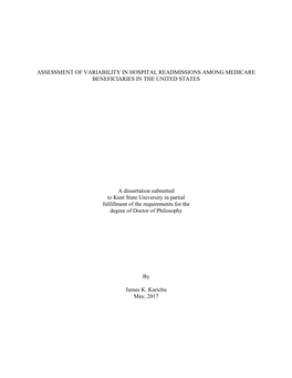 Assessment of Variability in Hospital Readmissions Among Medicare Beneficiaries in the United States