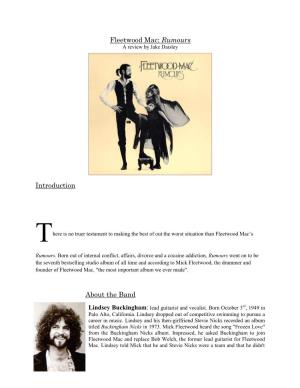 Fleetwood Mac; Rumours a Review by Jake Daisley
