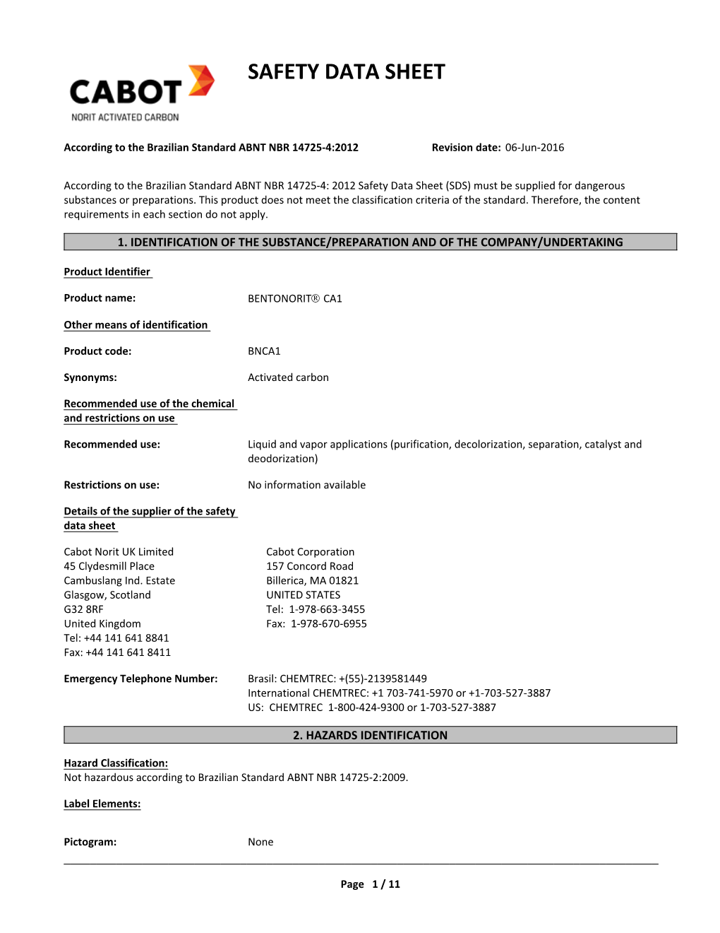 Safety Data Sheet