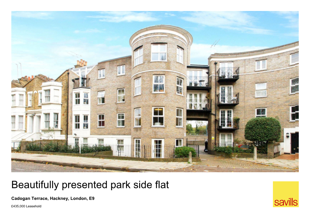 Beautifully Presented Park Side Flat