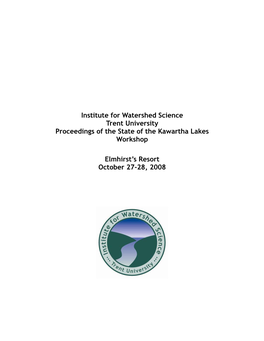 State of the Kawartha Lakes Workshop Summary Report