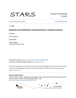 Raindrop Size Distribution Measurements in Tropical Cyclones