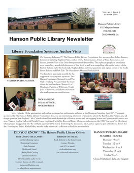 Hanson Public Library Newsletter