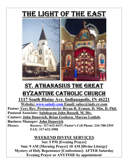 St Athanasius Bulletinpdf 16.11.14 23Rd SUNDAY AFTER PENTECOST