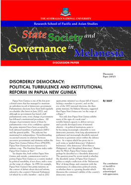 May 03 1 1/4/03, 9:59 AM State, Society and Governance in Melanesia