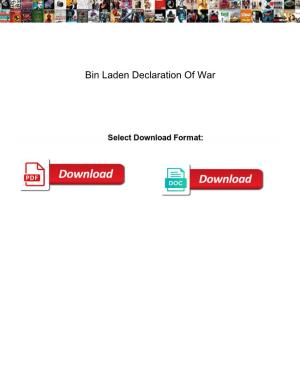 Bin Laden Declaration of War