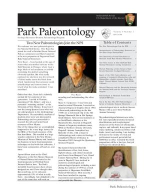 Park Paleontology 8(2)