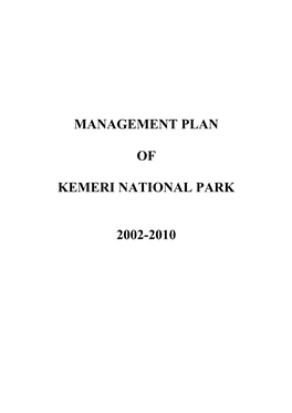 Management Plan of Kemeri National Park 2002-2010