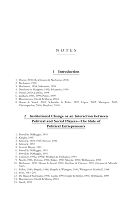 1 Introduction 2 Institutional Change As an Interaction Between Political