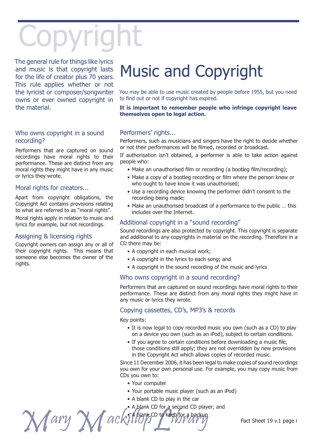 Music and Copyright