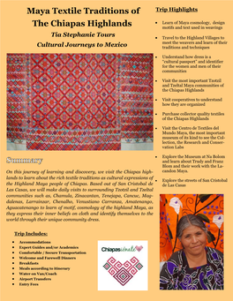 Maya Textile Traditions of the Chiapas Highlands