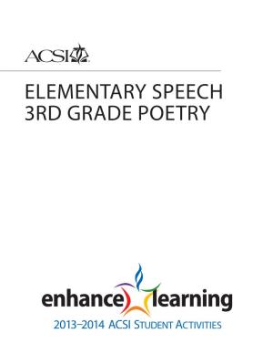 Elementary Speech 3Rd Grade Poetry