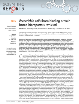 Escherichia Coli Ribose Binding Protein Based Bioreporters Revisited