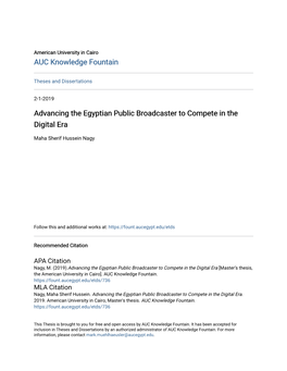 Advancing the Egyptian Public Broadcaster to Compete in the Digital Era