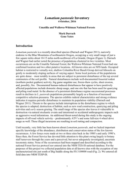 Lomatium Pastorale Inventory Final Report