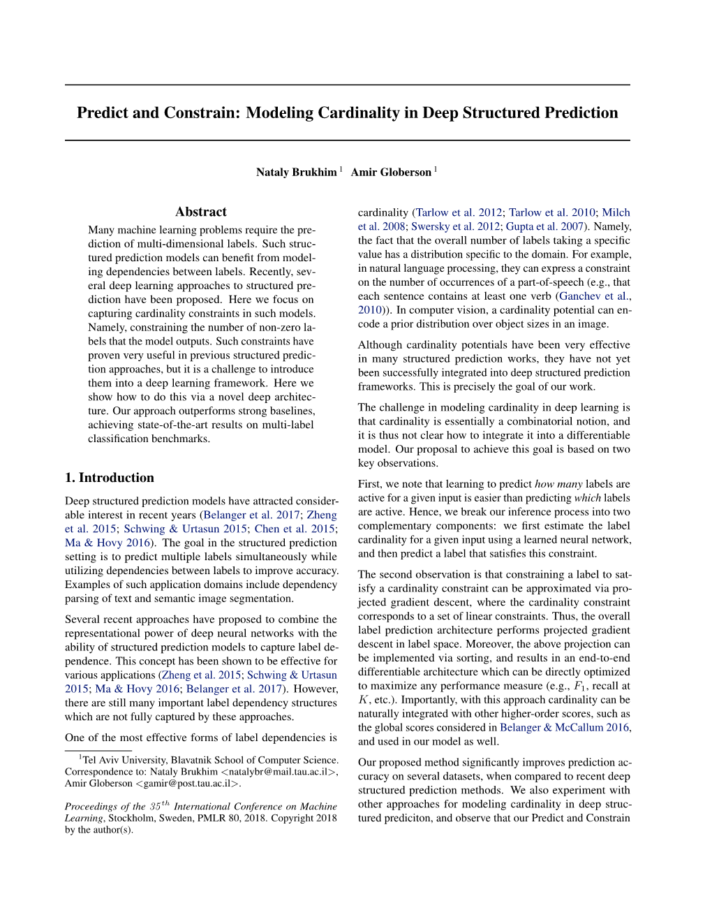 Predict and Constrain: Modeling Cardinality in Deep Structured Prediction