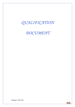 Qualification Document