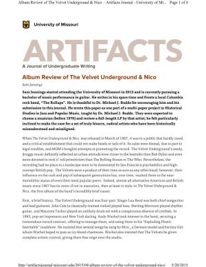 Album Review of the Velvet Underground & Nico