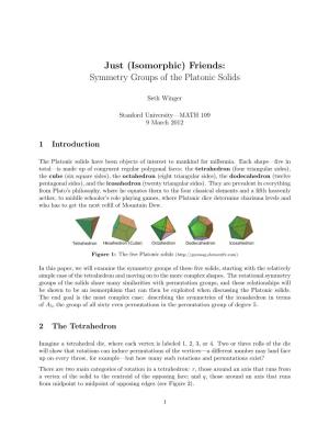 Just (Isomorphic) Friends: Symmetry Groups of the Platonic Solids